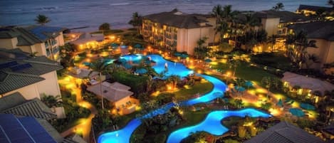 Outdoor pool, a heated pool