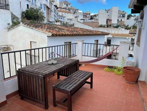 Spacious studio with private terrace shared bathroom