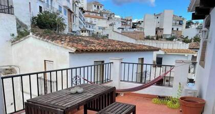 Spacious studio with private terrace shared bathroom