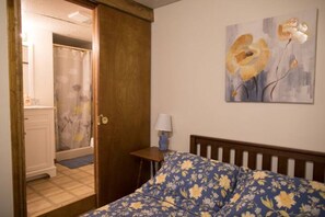 1 bedroom, desk, iron/ironing board, travel cot