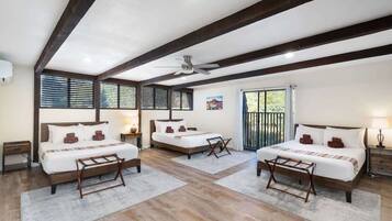 4 bedrooms, desk, iron/ironing board, travel crib