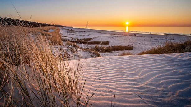 A beach with sand dunes and sparse vegetation. - Awesome home in Nowecin with sauna (Nowecin)