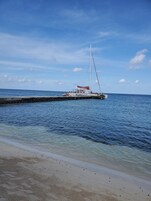 Private beach, beach bar
