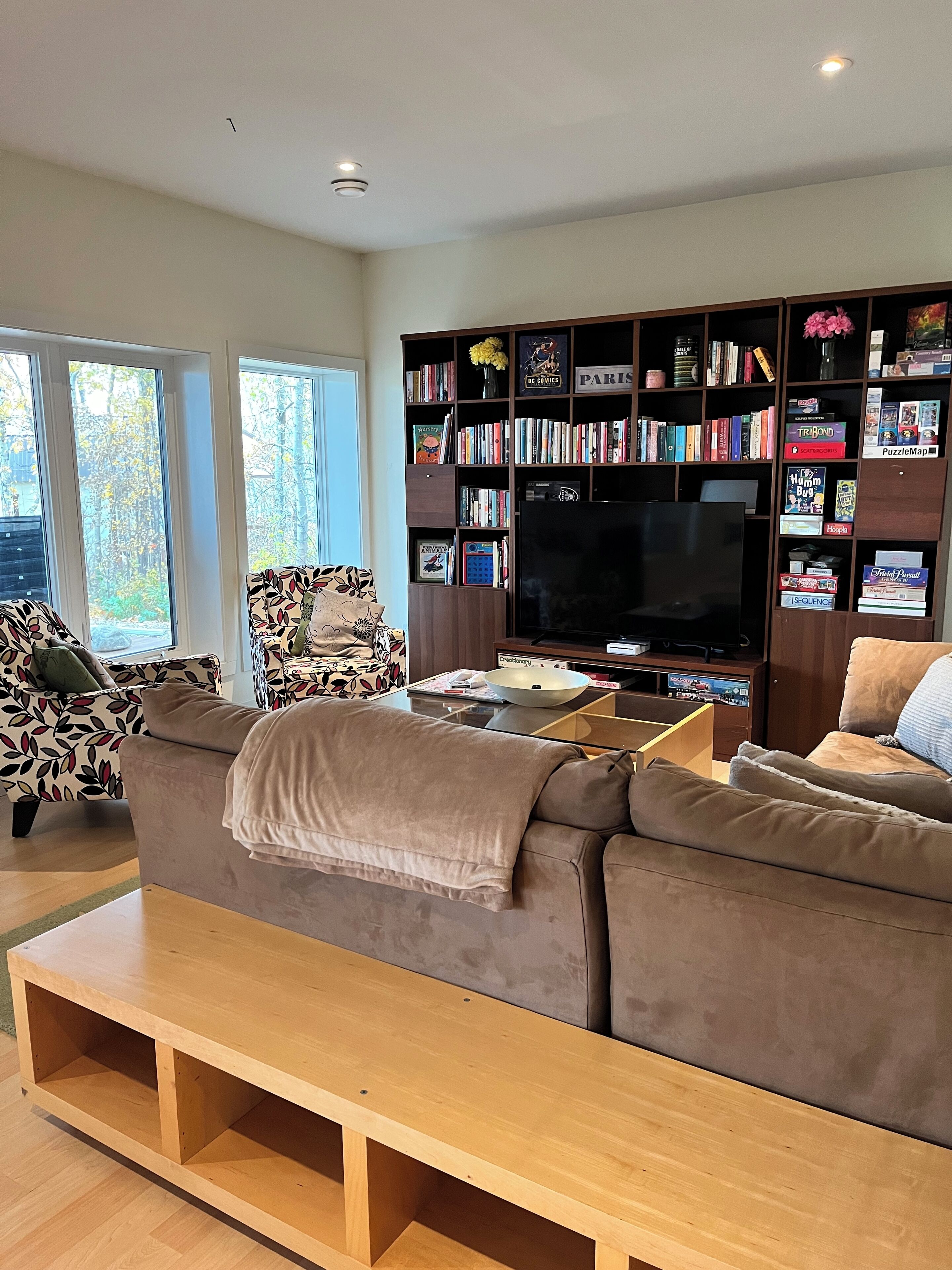 Una Smart TV, una chimenea, videojuegos, un reproductor de DVD