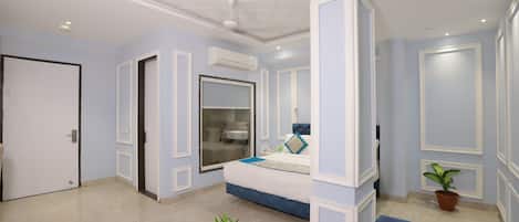 Superior Room with Window and City view | Lakens van Egyptisch katoen, luxe beddengoed, donzen dekbedden