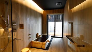 Executive Twin Room with Open Air bath - Non-Smoking | Bathroom | Free toiletries, hair dryer, bathrobes, bidet
