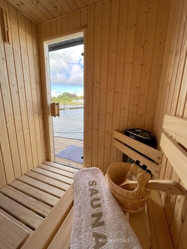 Hausboot Fjord Ankerplatz mit Bio-Sauna und Dachterrasse in Schleswig