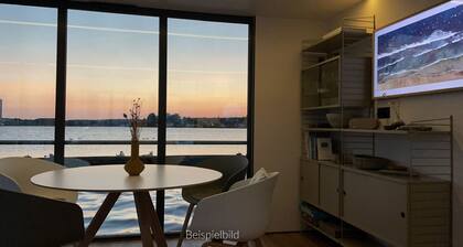Hausboot Fjord Ankerplatz mit Bio-Sauna und Dachterrasse in Schleswig