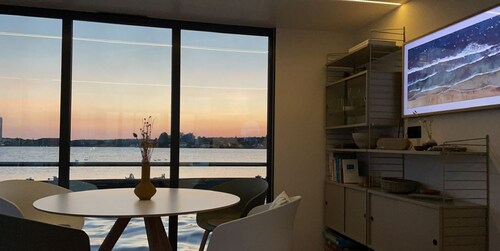 Hausboot Fjord Ankerplatz mit Bio-Sauna und Dachterrasse in Schleswig