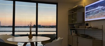 Houseboat Fjord anchorage with bio-sauna and roof terrace in Schleswig