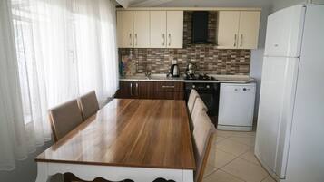 Apartamento | Cozinha privada | Geladeira, fogão, lava-louças, toalhas de papel