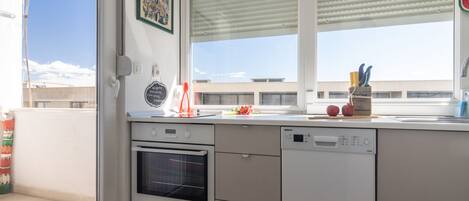 Fridge, oven, stovetop, dishwasher