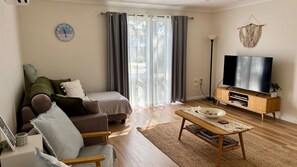 TV, DVD player, books