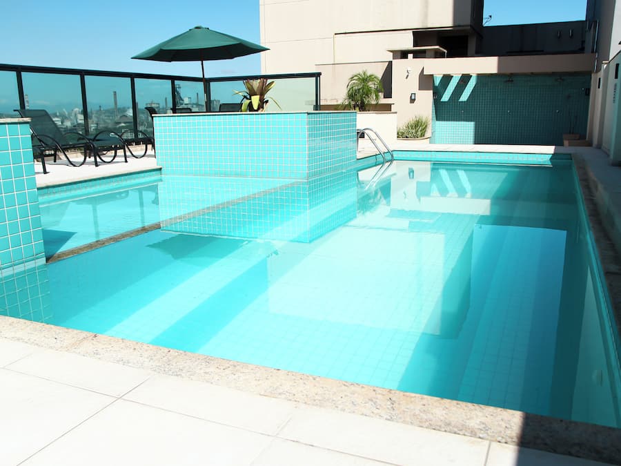 Indoor pool, open 10:00 AM to 7:00 PM, pool umbrellas, sun loungers