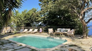 Outdoor pool, a heated pool - Casa Marmorraggia Magnificent villa with breathtaking sea view, 5 minutes' walk from the beach (Brando)