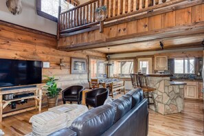 TV, fireplace, DVD player, stereo