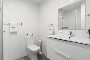 Dutxa, assecador de cabells, tovalloles i xampú 