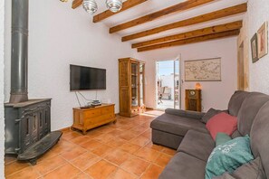 Televisión y chimenea 