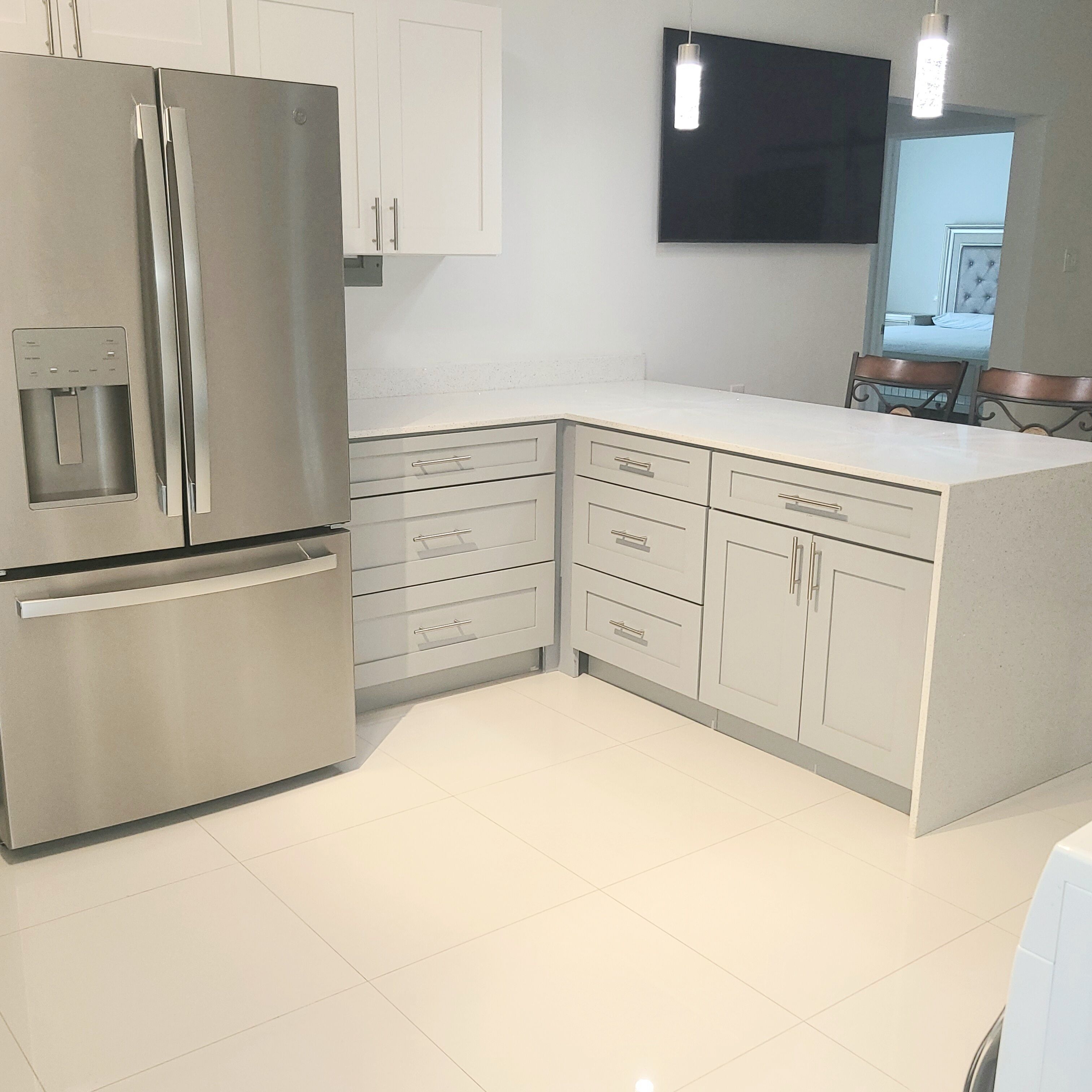 Superior Apartment, 2 Bedrooms | Living area | 65-inch Smart TV with cable channels, TV, DVD player