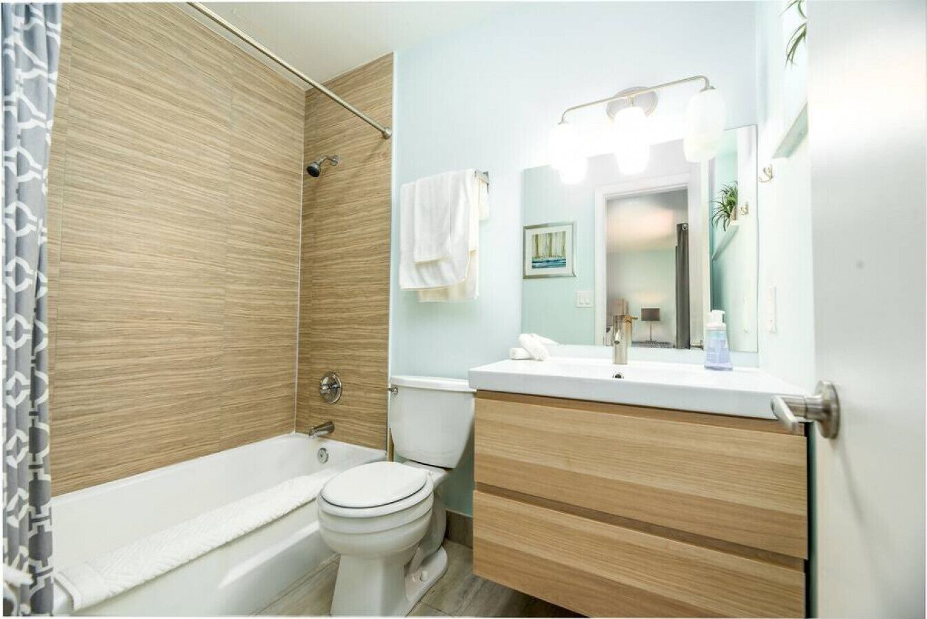 Hair dryer, towels