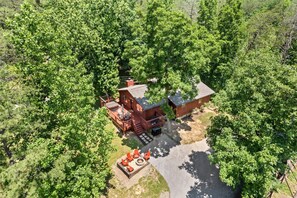 Outdoor dining - Pigeon Forge Cabin Near Dollywood w/ Hot Tub, Fire Pit & Pool Access! (Sevierville)