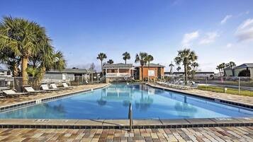 Outdoor pool, a heated pool