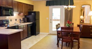 Fridge, microwave, dishwasher, coffee/tea maker