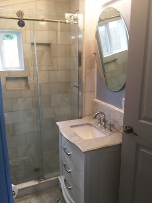Shower, hair dryer, towels, soap - Charming, Updated Old Town Fort Collins home in a Super location... (Fort Collins)