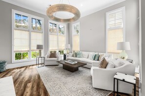 Televisión, chimenea y videoteca 