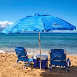 On the beach, white sand