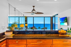 Villa, 3 Bedrooms (Oceanfront, Sleeps 10 (ML-2573)) | Private kitchen | Fridge, microwave, oven, coffee/tea maker - Mahana Resort by KBM (Kaanapali)