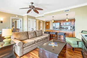 Condo (1 Bedroom) | Living room | 55-inch flat-screen TV with digital channels