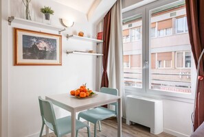 Dining - Functional 25sqm studio apartment that can accommodate 2 people. Located on the first floor, with elevator (not suitable for disabled people), of a building in San Lorenzo neighborhood, the studio is about 15 minutes walk away from Santa Maria Novella tr (Firenze)