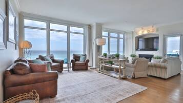 Flat-screen TV, DVD player