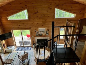 TV, fireplace - Wilderness Retreat Cottage Tucked in the Woods (La Pointe)