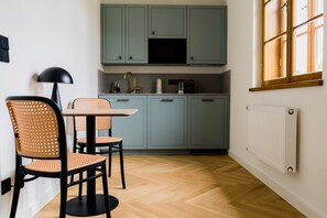 Studio supérieur | Cuisine privée | Cafétière à espresso, cafetière-théière, bouilloire électrique