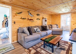 Smart TV, fireplace, video games