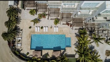 Aerial view of the pool