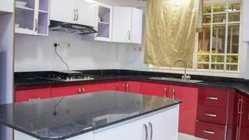 Fridge, microwave, stovetop, dishwasher