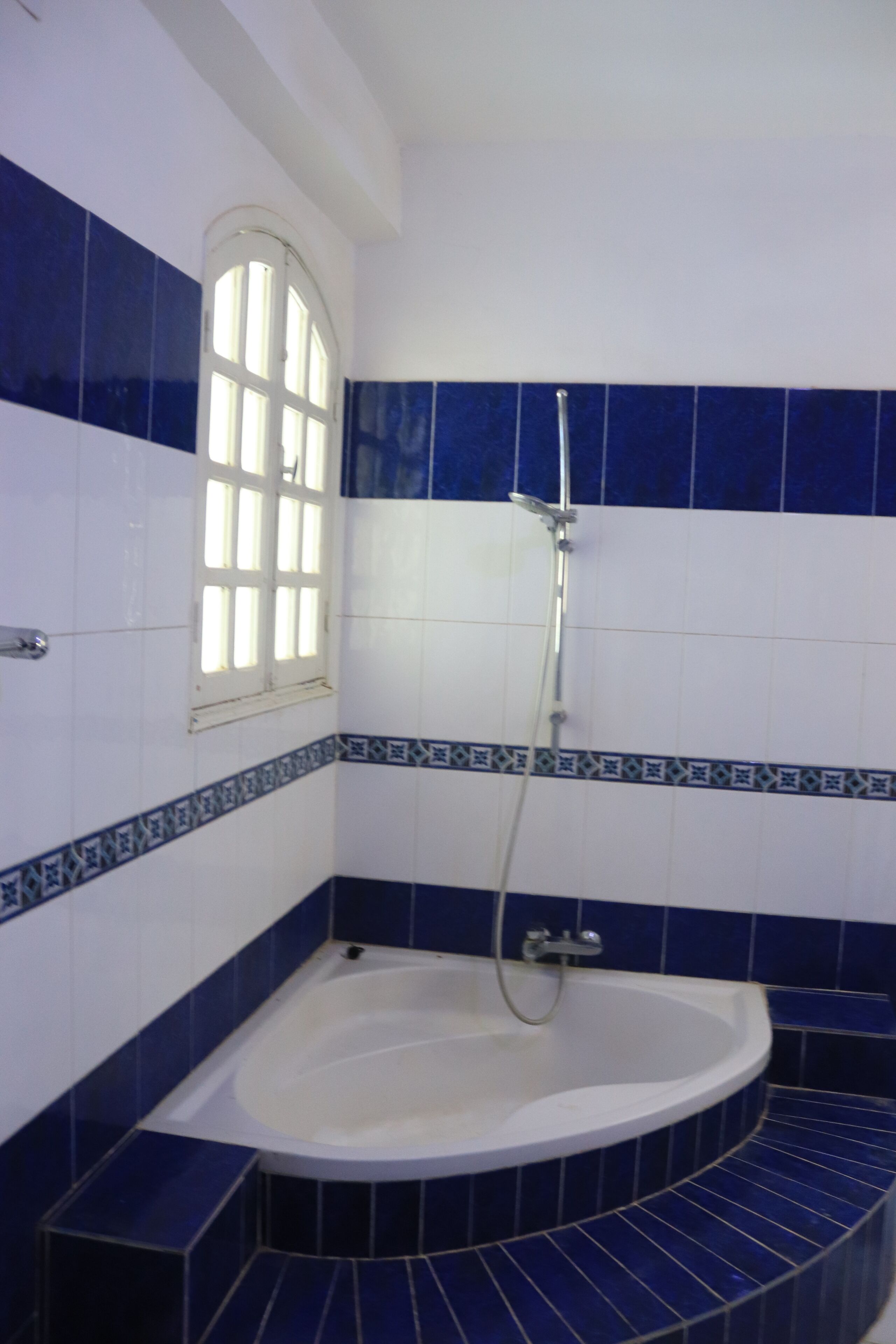 deep-soaking bathtub, soap, shampoo, toilet paper