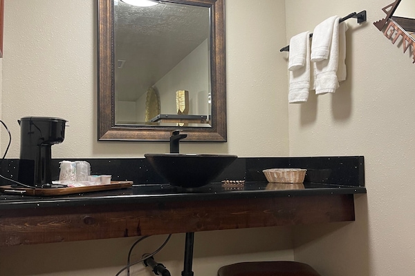 bathroom sink and mirror