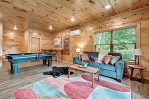Smart TV, fireplace, video games, books