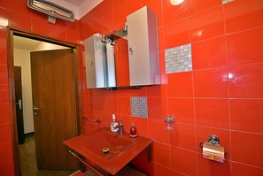 Secador de pelo, toallas y papel higiénico