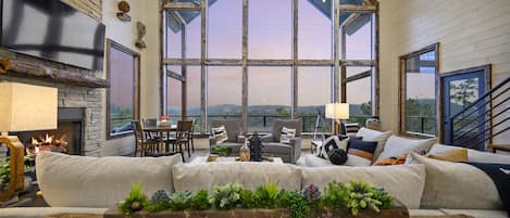 Smart TV, fireplace, video games, DVD player