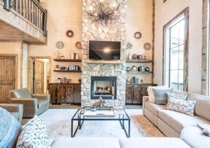 Smart TV, fireplace, video-game console