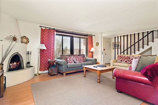 Living Room with Sleeper Sofa and Kiva Fireplace