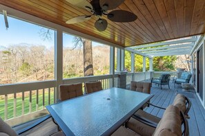 Exterior Covered Eating area off Living Room