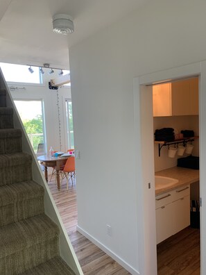 Interior - Modern family-sized chalet at private lake (Red Deer County)