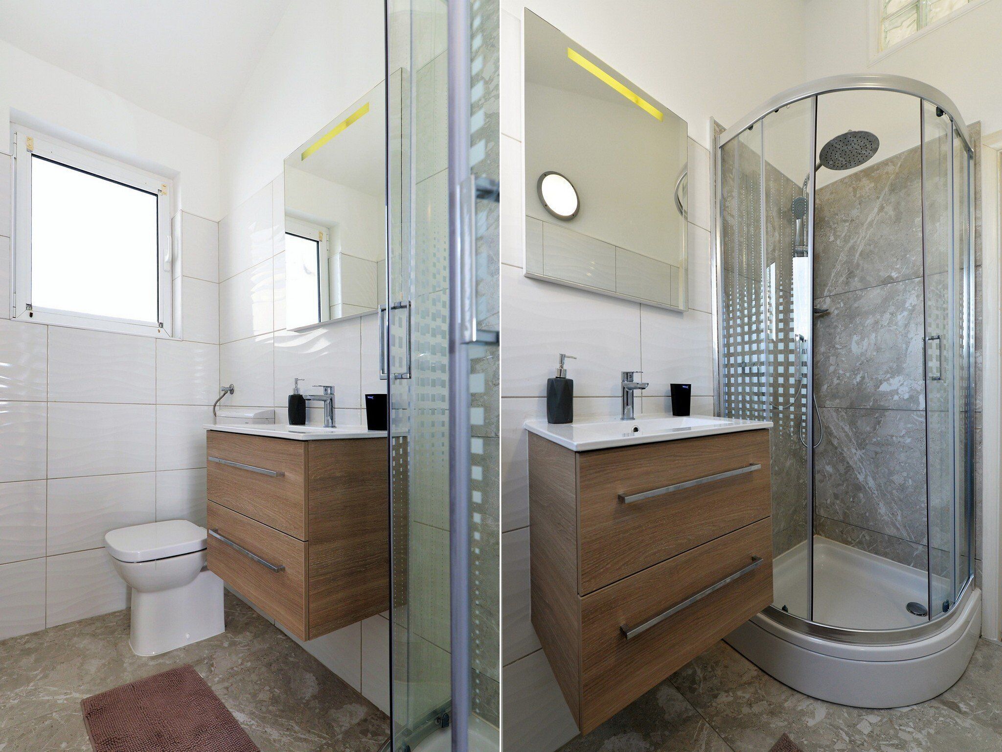 Appartement (Superior One bedroom apartment with B) | Badkamer | Een douche, handdoeken