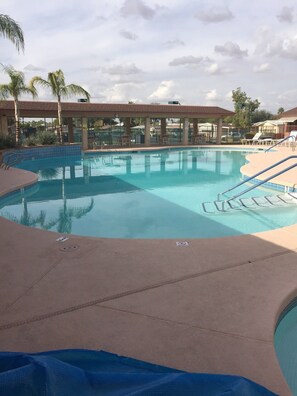 Outdoor pool, a heated pool